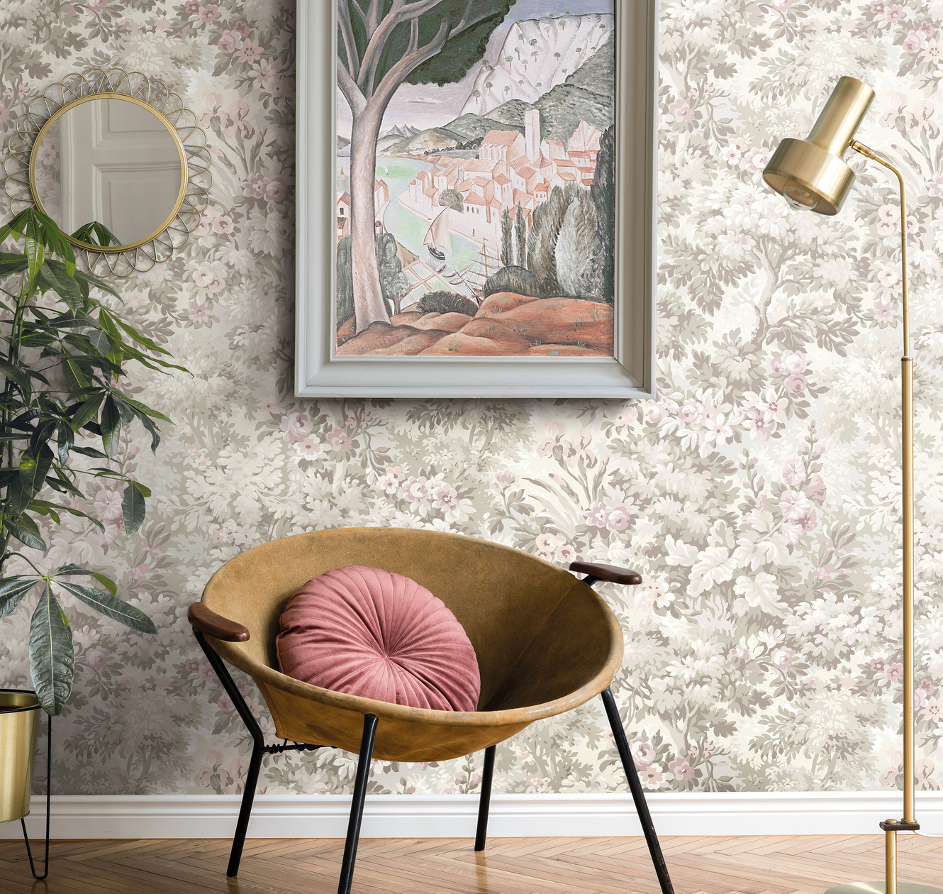 Панно Loymina Панорама Английский сад: панорамный паттерн PNR4 001 3×1 фото в интерьере